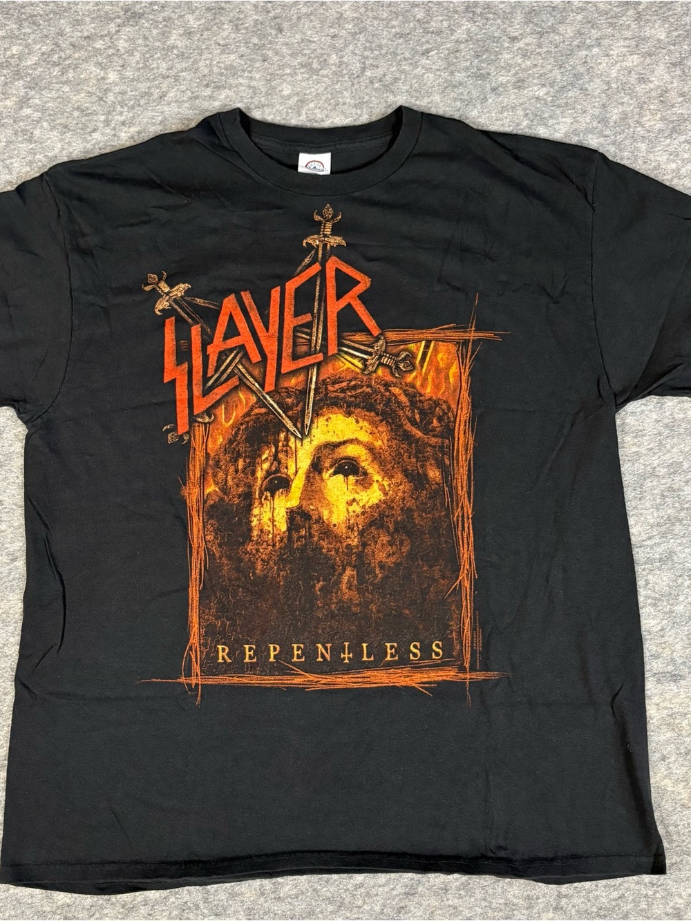 Slayer Repentless Heavy Metal Rock Band Men's Graphic Print Black T-Shirt XL